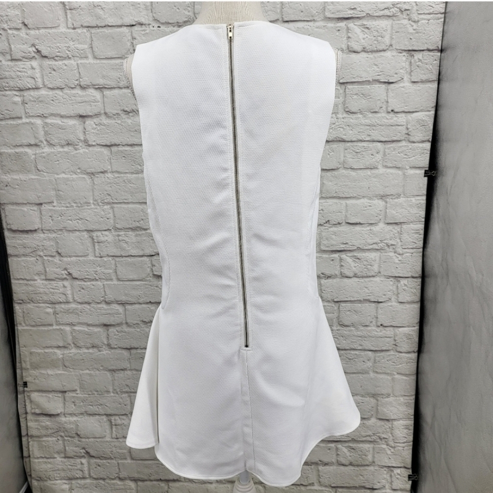 BooHoo White Sia Sporty Textured Fit and Flare Mini Dress Size 10 - Picture 3 of 10